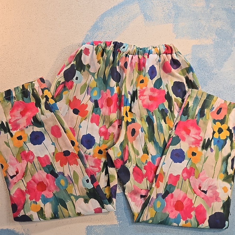 Women's Floral Print Polyester Boho Lounge Pants Stretch Waist Sleepwear Size S‎ - Picture 3 of 10
